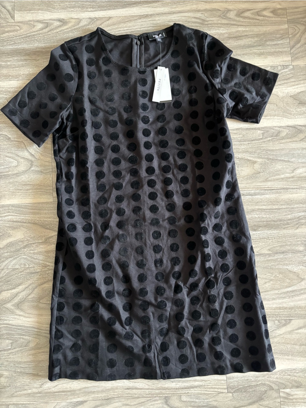 Premise Black Polka Dot Short Sleeve Mini Dress